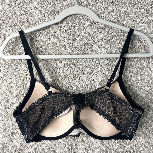 Victoria’s Secret Bra Women’s 36C Dream Angels Black Lace Push-Up - Picture 3 of 5